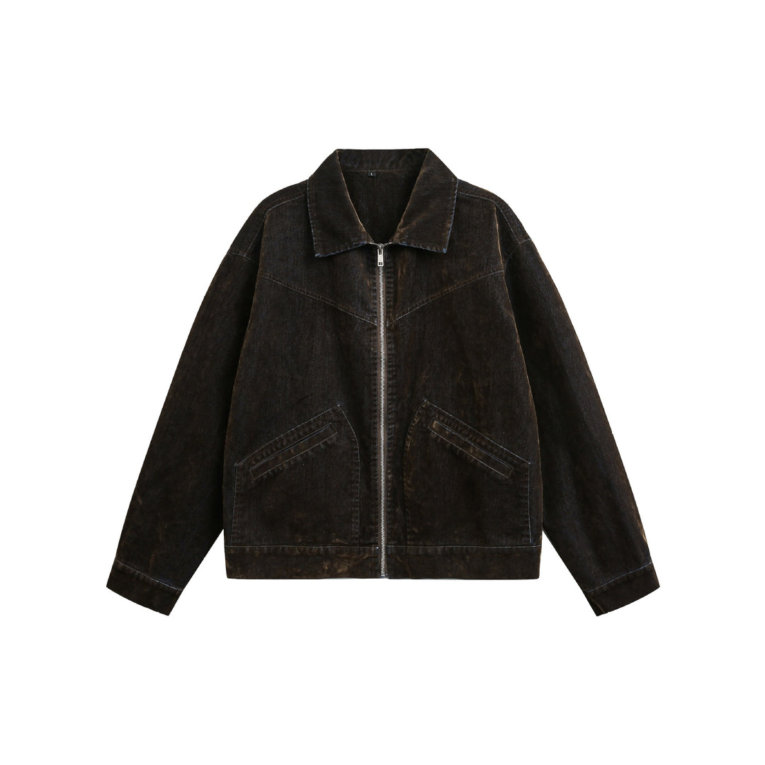 Unisex Boxy Blouson Jacket made of velours suede look with full zip and flap pockets Mune Fashion