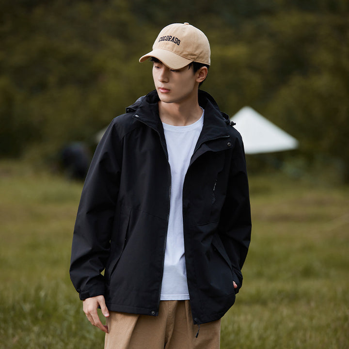 Women's two-layer waterproof outdoor jacket with hood, breathable membrane and adjustable waist Mune Fashion