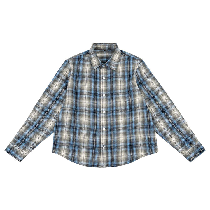 Men's Loose Checkered Flannel Shirt with Full Button Placket Mune Fashion