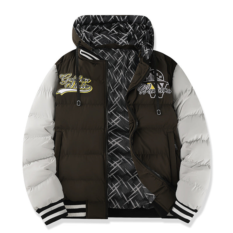 Men's Fashion Quilted Jacket with High Collar and Contrasting Accents Mune Fashion
