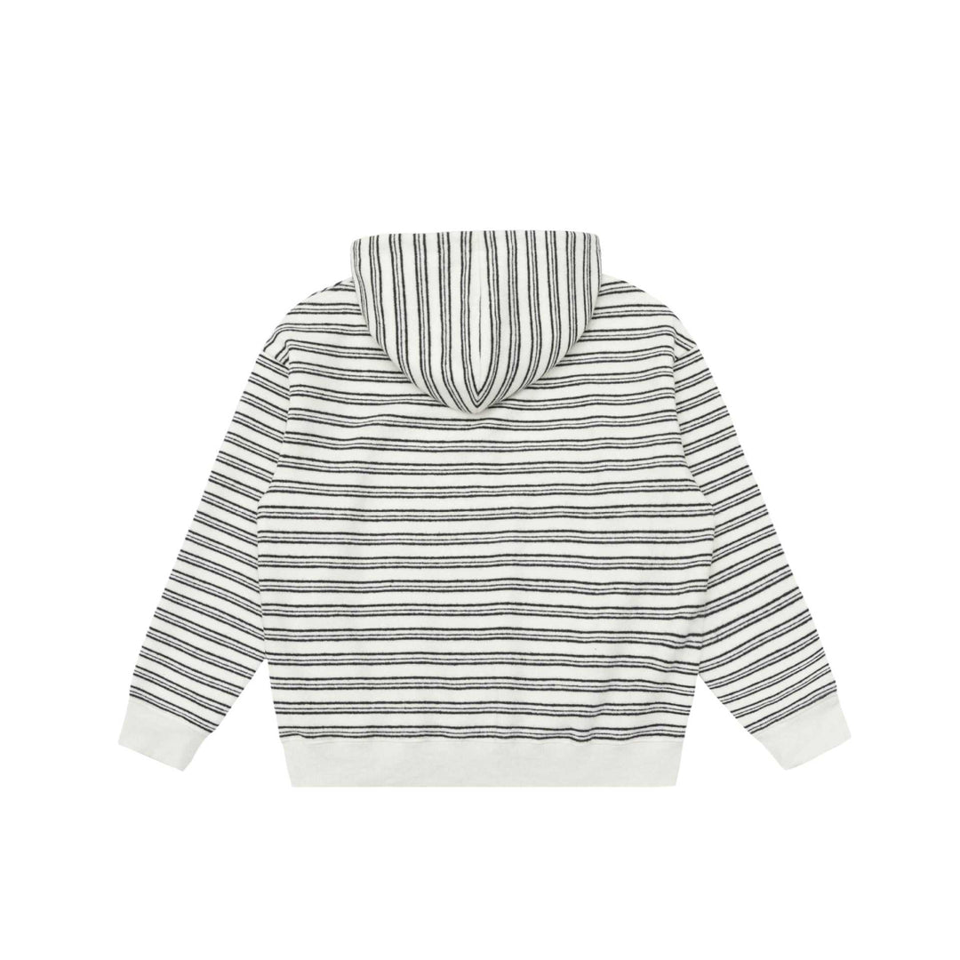 Unisex Striped Hoodie with Half Zipper and Kangaroo Pocket Mune Fashion