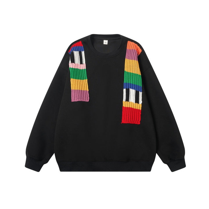 Unisex Oversized Sweatshirt with knitted applications and round neck Mune Fashion