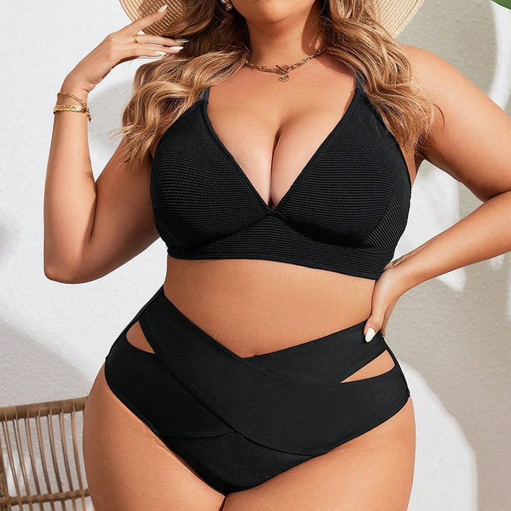 Women's high-cut bikini bottom with crossed design Mune Fashion