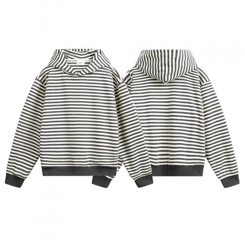 Unisex Striped Oversize Hoodie made of Cotton Blend with Ribbed Cuffs Mune Fashion