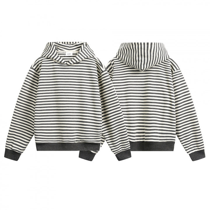 Unisex Striped Oversize Hoodie made of Cotton Blend with Ribbed Cuffs Mune Fashion