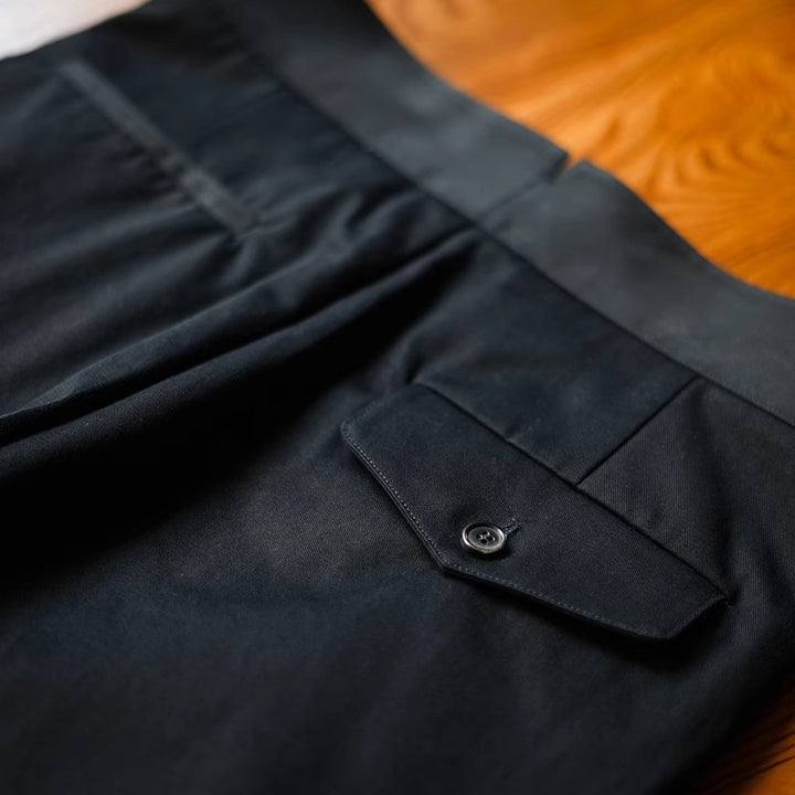 Men's pleated trousers with adjustable side buckles and cuffs Mune Fashion
