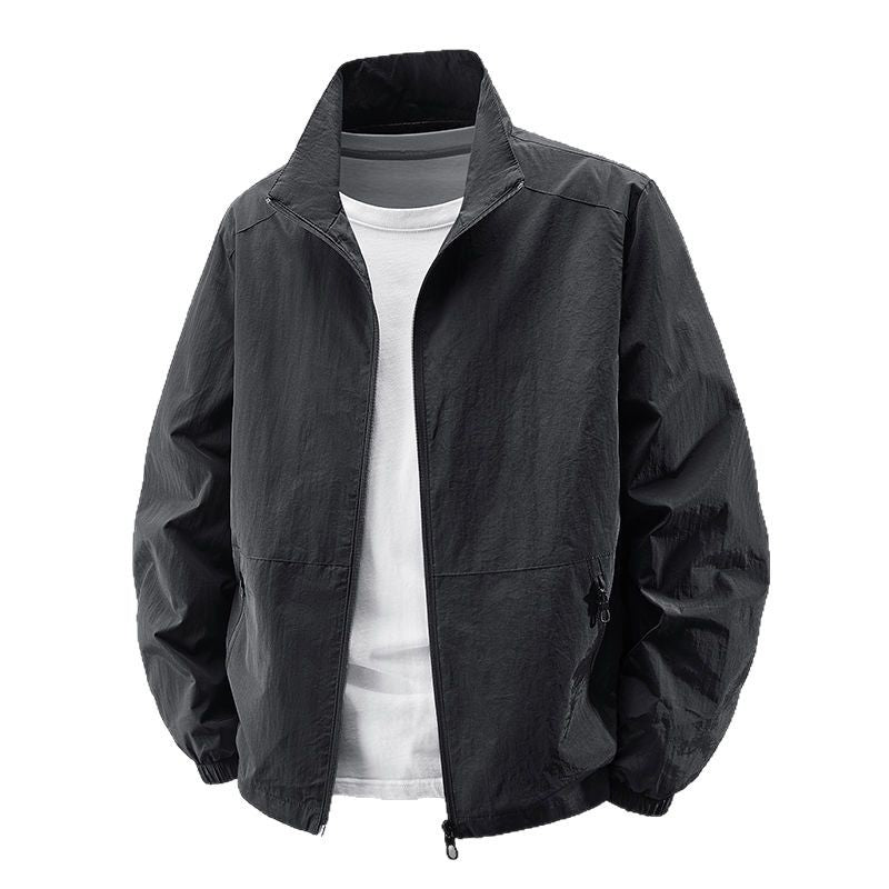 Men's Ultra-Lightweight Urban Windbreaker with Stand-Up Collar, Two-Way Zipper and Elastic Cuffs Mune Fashion