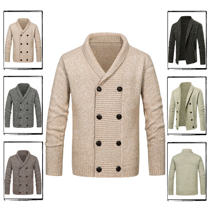 Men's cardigan with shawl collar and double button placket Mune Fashion