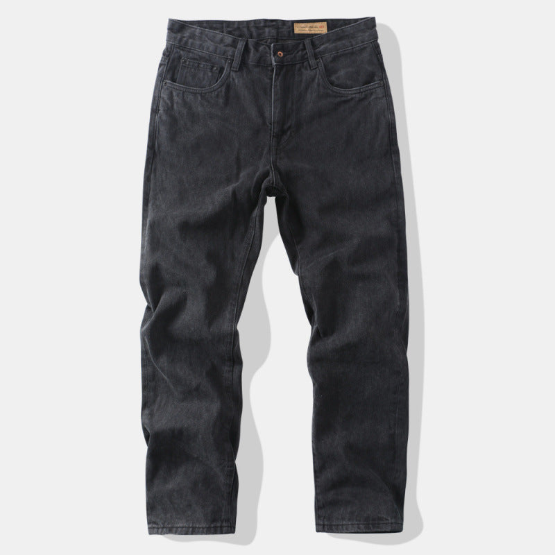 Men's Tapered Relaxed Denim Jeans with High Waist and Clean Used Look Mune Fashion