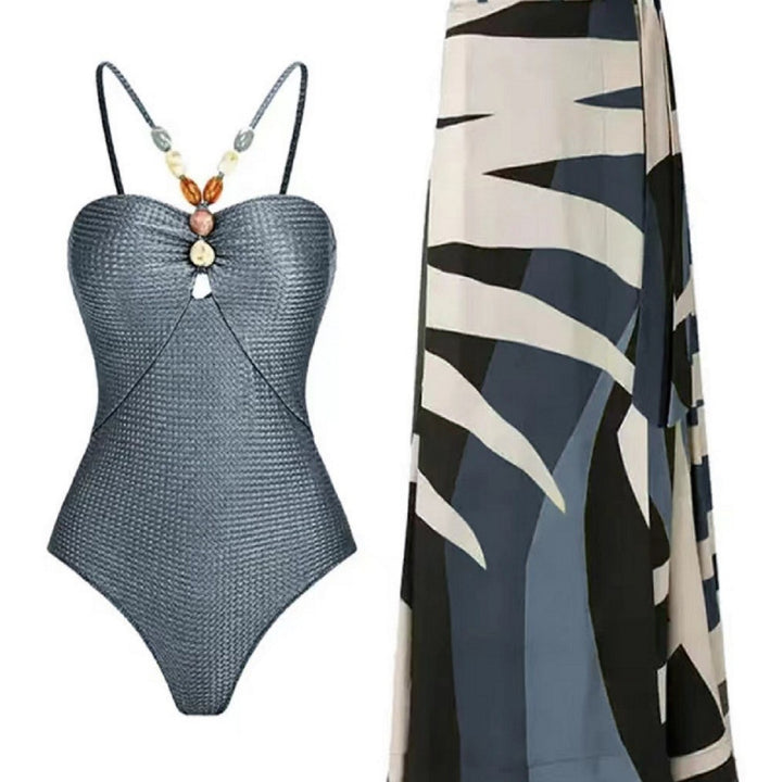 Women's swimsuit with trendy cut-out and elegant wrap skirt Mune Fashion