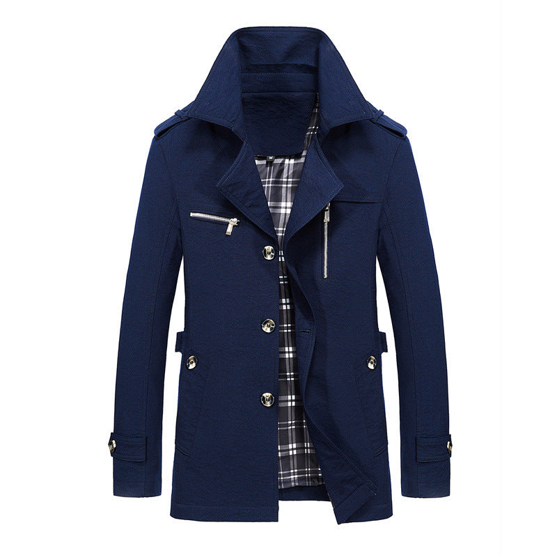 Men's short coat in urban pilot style with checked inner lining Mune Fashion