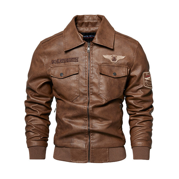 Men's Casual Faux Leather Jacket with Soft Teddy Lining Mune Fashion