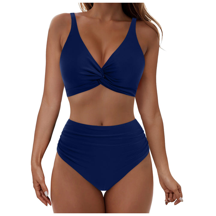 Women's High-Waisted Bikini Set with Wrap Top Mune Fashion