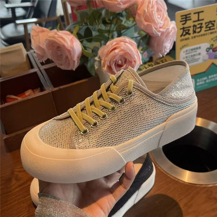 Women's platform sneakers with knitted upper material and thick platform sole Mune Fashion