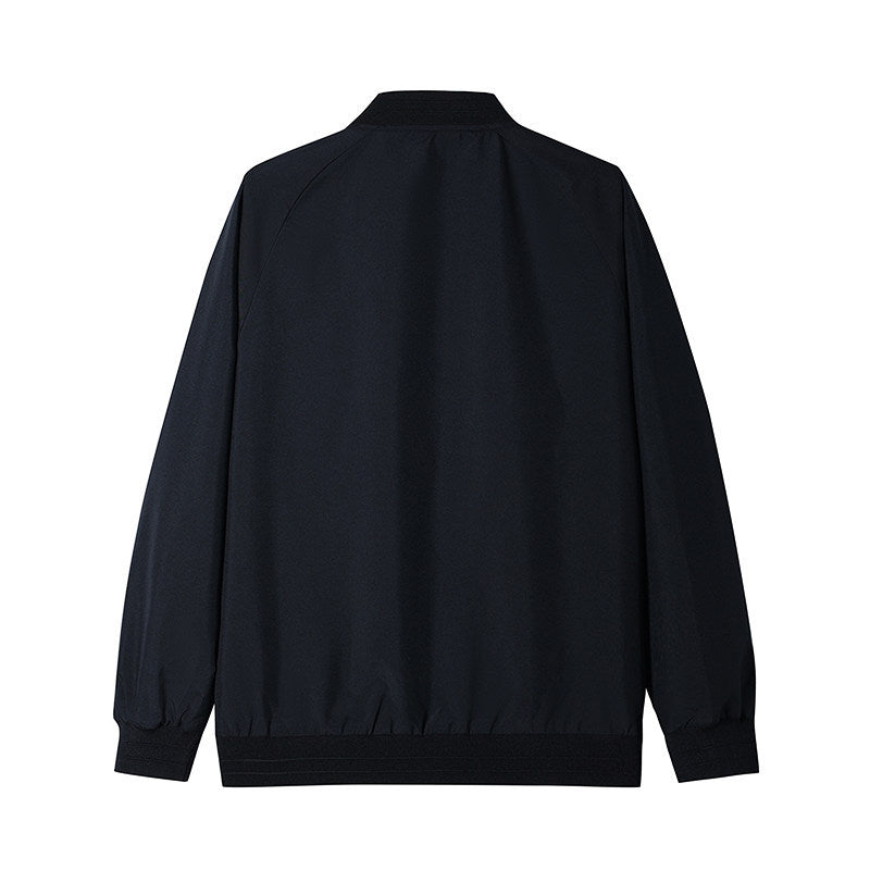 Men's Lightweight Windbreaker Bomber Jacket with Raglan Sleeves, Elastic Cuffs, and Two-Way Zipper Mune Fashion