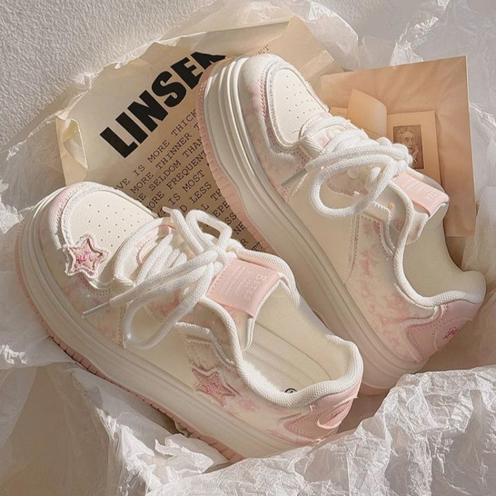 Women's Fashion Sneakers with Star Applications Mune Fashion