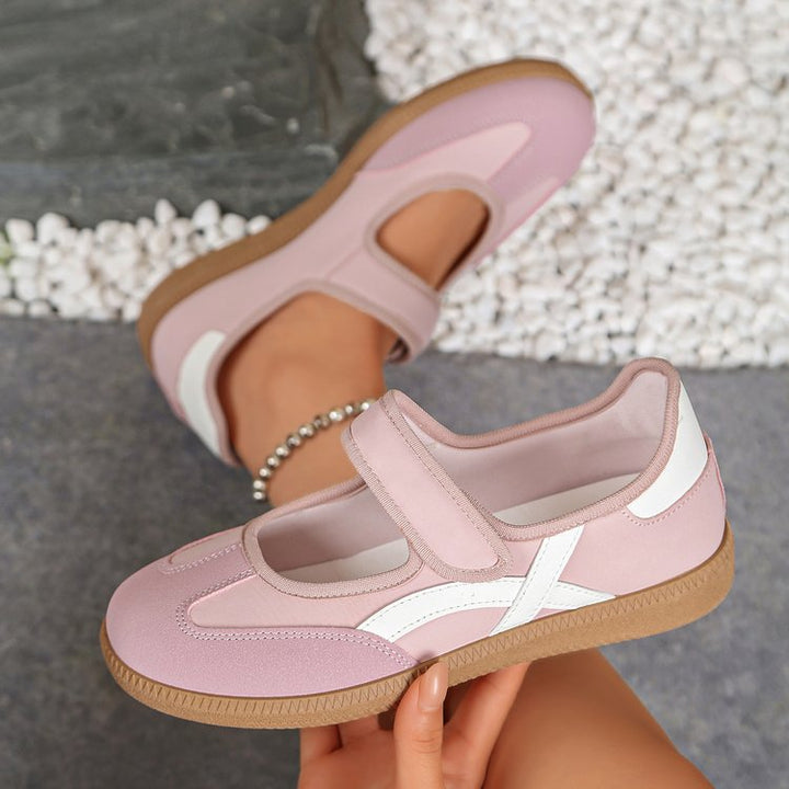 Damen Mary-Jane-Sneaker mit Klettverschluss und gepolstertem Komfortfußbett Mune Fashion