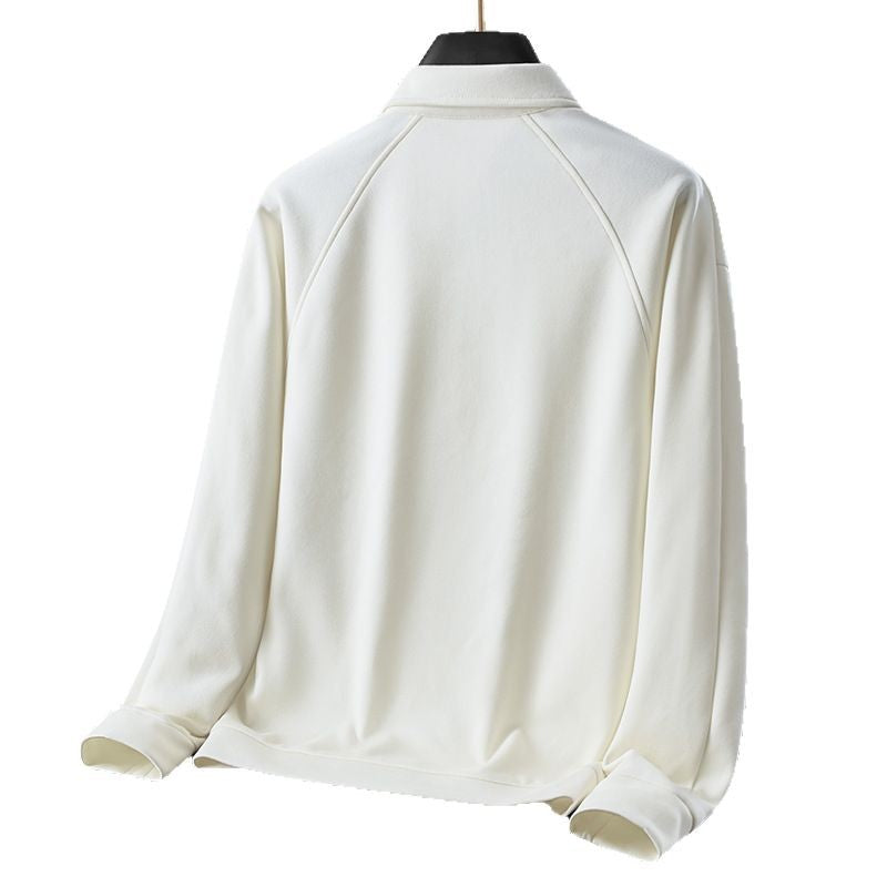 Men's Polo Sweatshirt with Half Zip and Warming Fleece Lining Mune Fashion