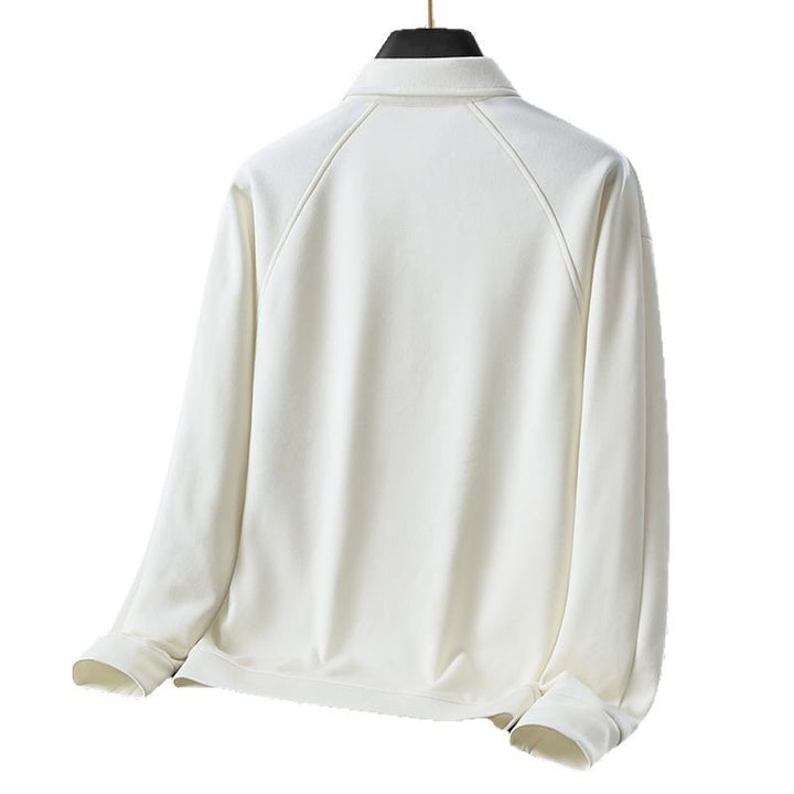 Men's Polo Sweatshirt with Half Zip and Warming Fleece Lining Mune Fashion