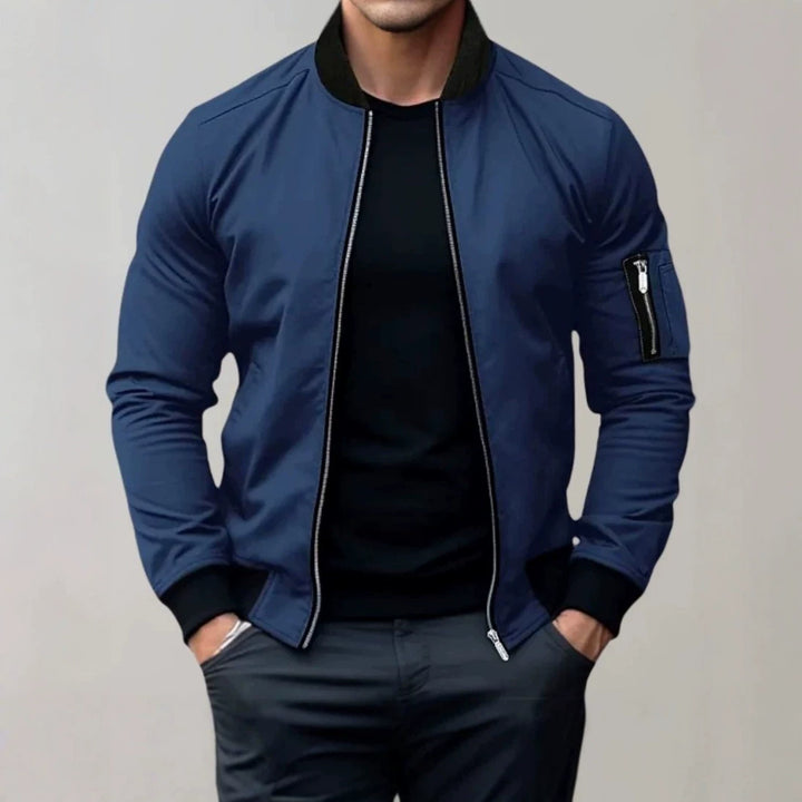Men's Fashion Bomber Jacket with Zipper