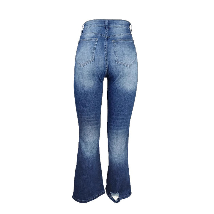 Women Wide High-Waist Denim Jeans in Wide-Leg Look with Targeted Destroyed Details Mune Fashion