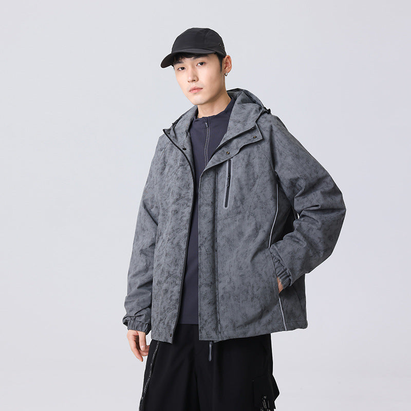 Men's Technical Rain Jacket with Welded Seams and Reflective Details Mune Fashion