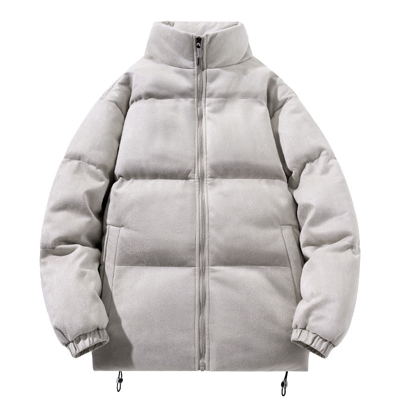 Men's wide block quilted jacket with padded thermal filling, high standing collar and drawstring hem Mune Fashion
