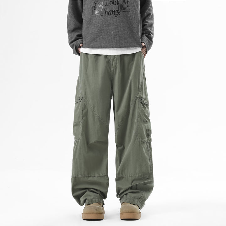 Men's wide technical cargo pants with multiple pockets Drune
