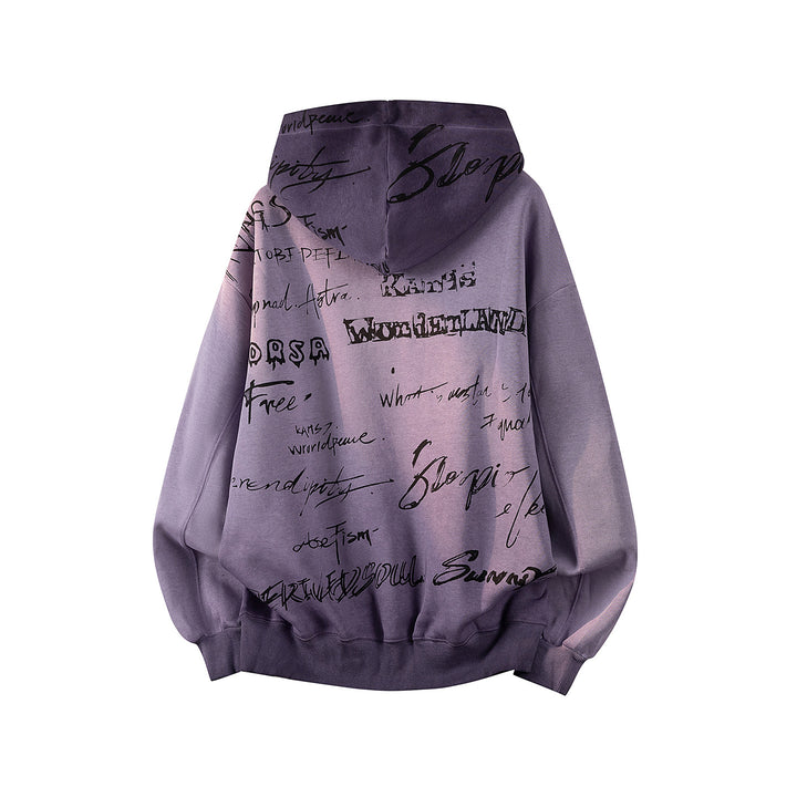 Unisex Oversize Hoodie with handwritten graphic print, kangaroo pocket & ribbed hem Mune Fashion