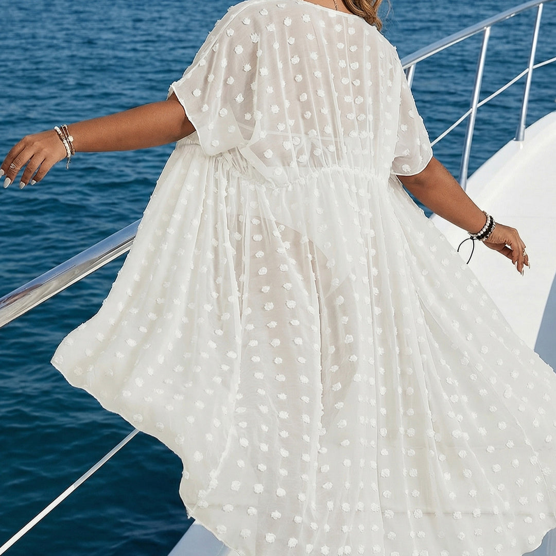 Women's transparent beach cover-up with fashionable lace pattern Mune Fashion