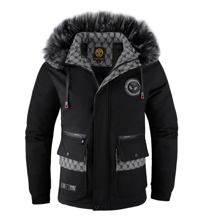 Men's Functional Jacket with Faux Fur Collar Mune Fashion