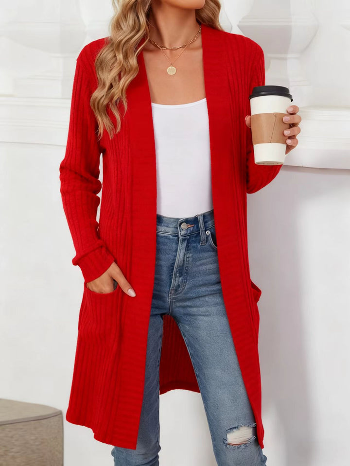 Women Elegant Knit Cardigan with Open Front Mune Fashion