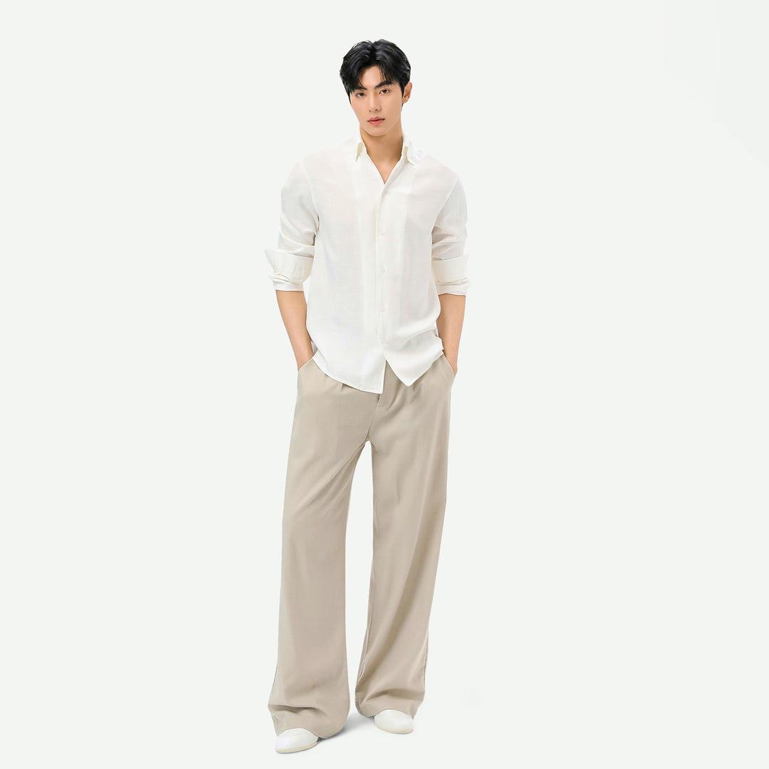 Men's Fashion Short Sleeve Shirt with Textured Collar Mune Fashion