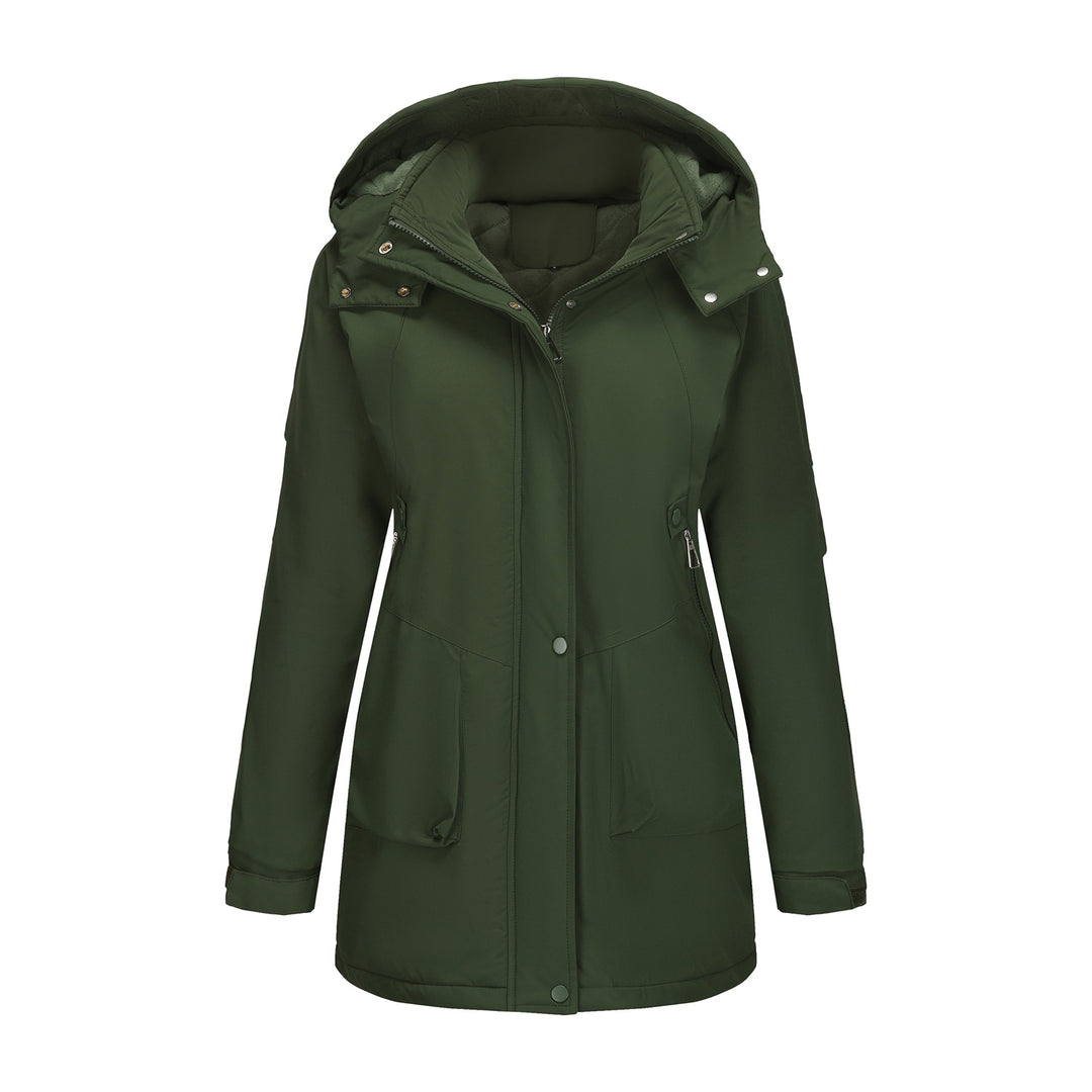 Women's tailored parka with hood, concealed zipper and practical zippered pockets Mune Fashion