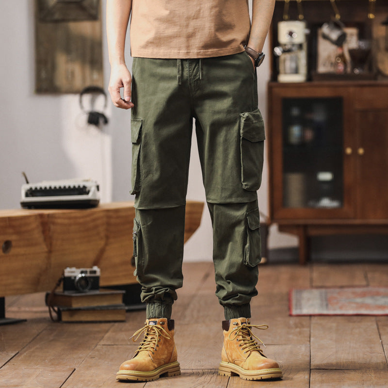 Herren Cargo-Joggerhose im Utility-Workwear-Stil mit Tunnelzugbund, elastischen Bündchen und Multifunktionstaschen Mune Fashion