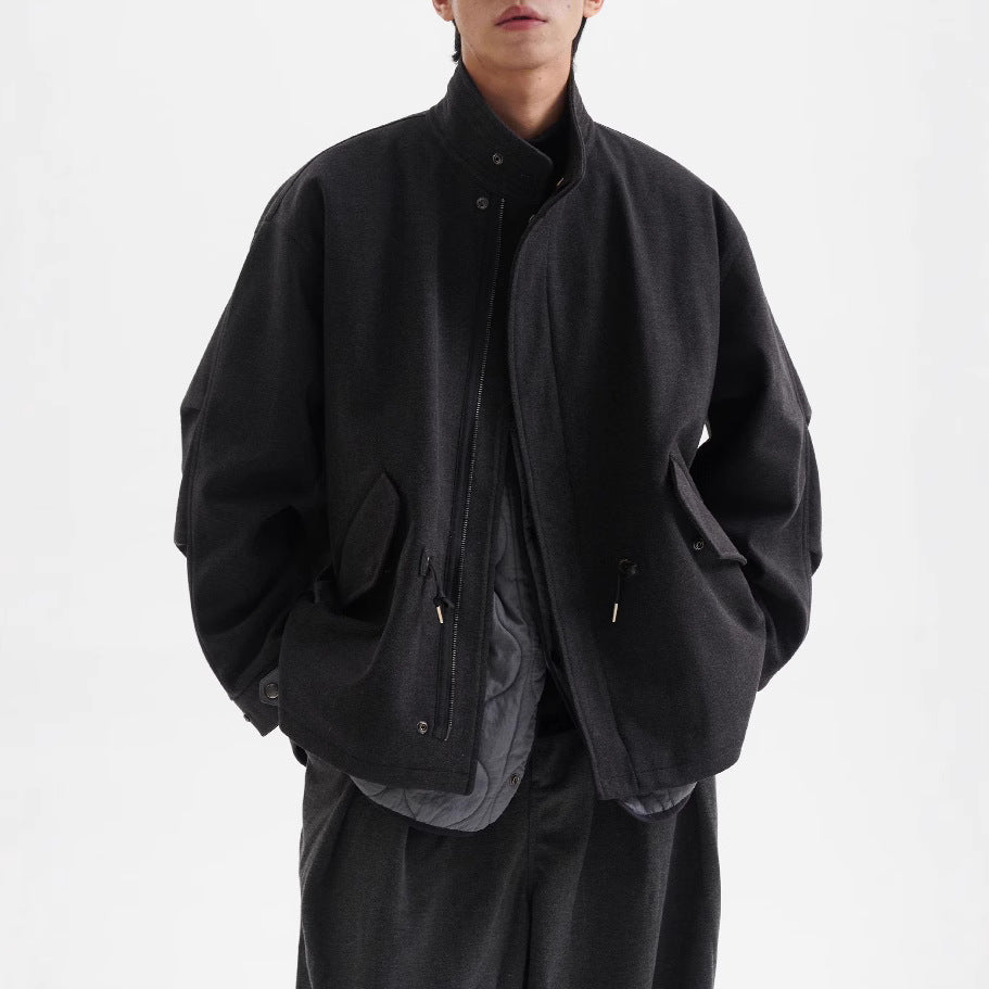Men's padded transitional jacket with quilted lining and stand-up collar Mune Fashion