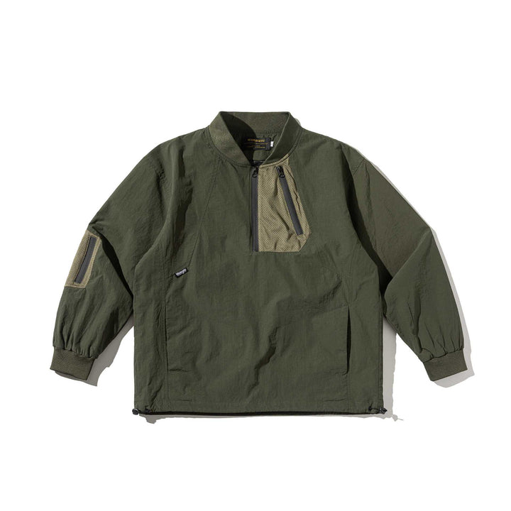 Unisex Technical Pullover Anorak with Half Zipper and Utility Pockets Mune Fashion