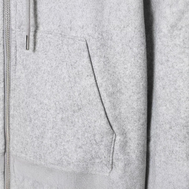 Women's Short Boxy Hooded Jacket made of Wool Fleece with Zip Mune Fashion