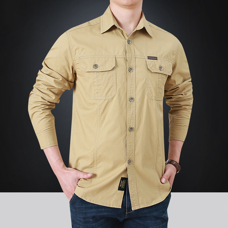 Men's Stylish Long Sleeve Shirt with Utility Pockets Mune Fashion