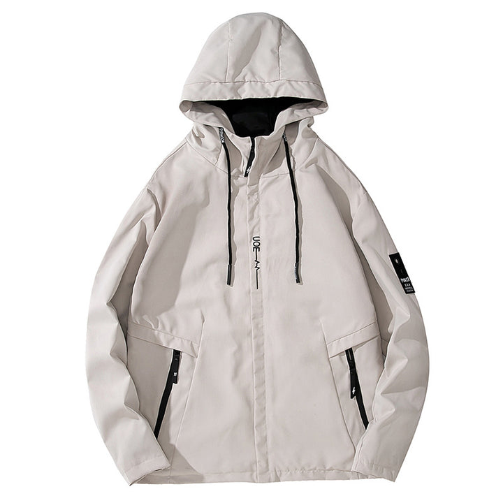 Men's lightweight hooded softshell jacket in urban utility style with adjustable hood and concealed zipper Mune Fashion