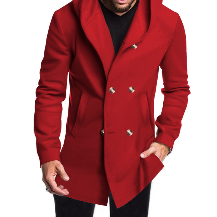 Men's hooded cloak with oversized hood and double-button placket Mune Fashion
