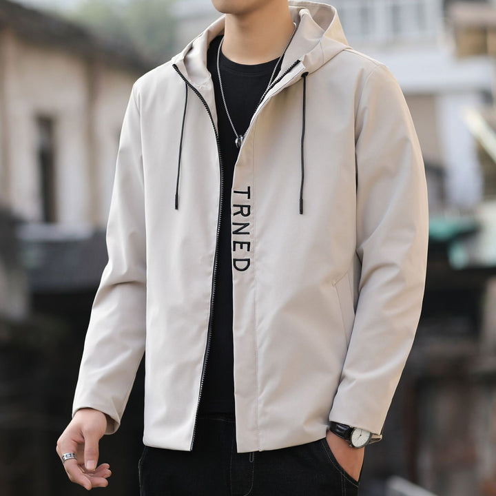 Men's lightweight hooded shell jacket with concealed zipper and minimalist utility look Mune Fashion