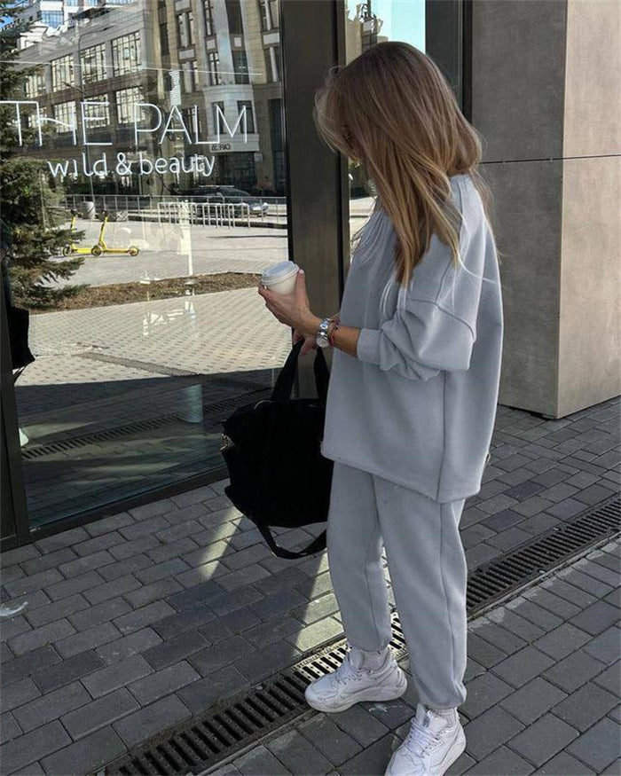 Women's cozy oversized sweatshirt and jogger set made from French Terry Mune Fashion