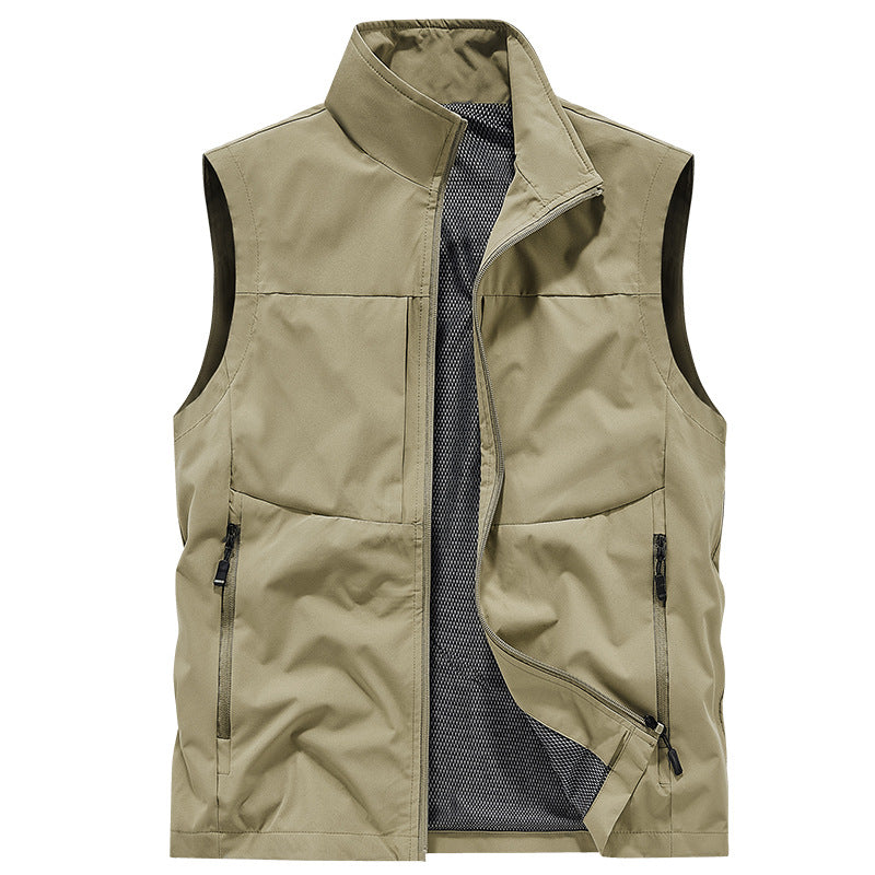 Men's multifunctional outdoor vest with windproof microfiber, mesh inner lining and concealed zip pockets Mune Fashion