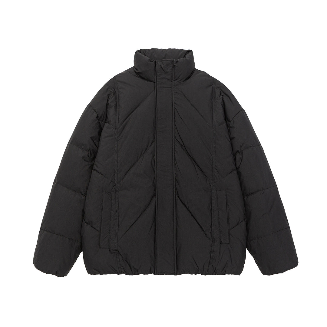Unisex Oversized quilted winter jacket with high stand-up collar and concealed zipper Mune Fashion
