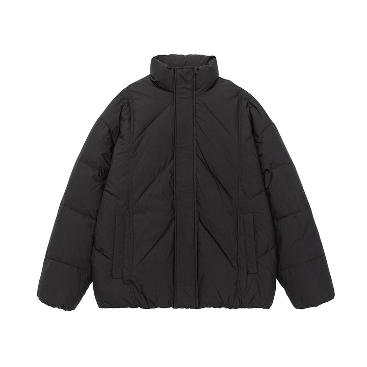 Unisex Oversized quilted winter jacket with high stand-up collar and concealed zipper Mune Fashion