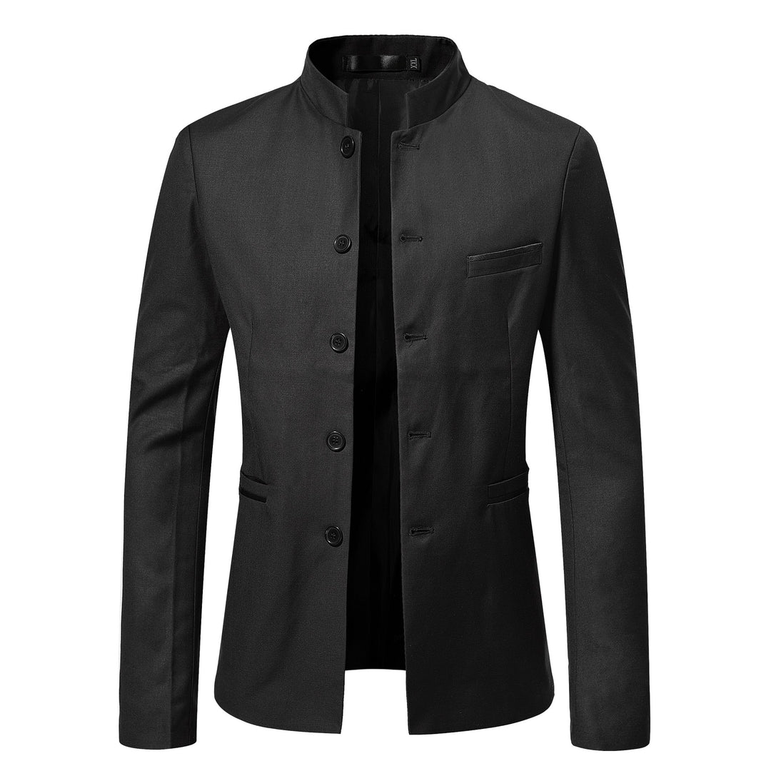 Men's nan blazer with stand-up collar, slim silhouette and concealed button placket Mune Fashion