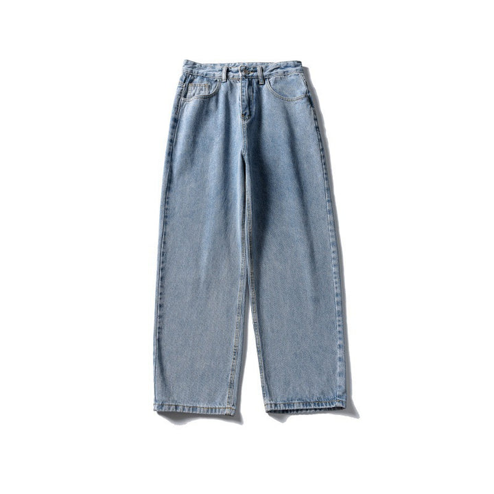 Women's high-waisted wide jeans made of sturdy denim with a straight leg Mune Fashion