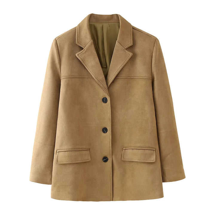 Women's nan kastiger Velvet blazer with lapel collar and patch pockets Mune Fashion