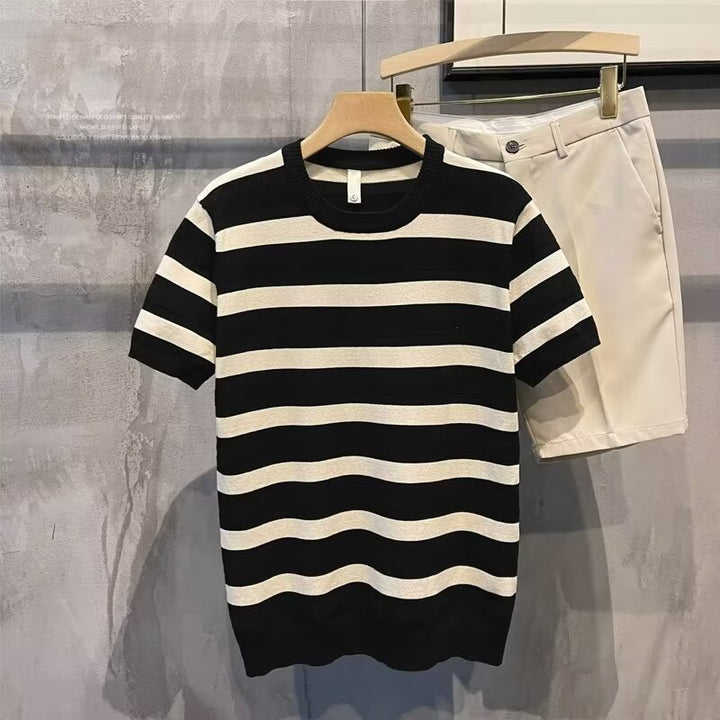 Men's Stylish Short Sleeve Striped T-Shirt Mune Fashion